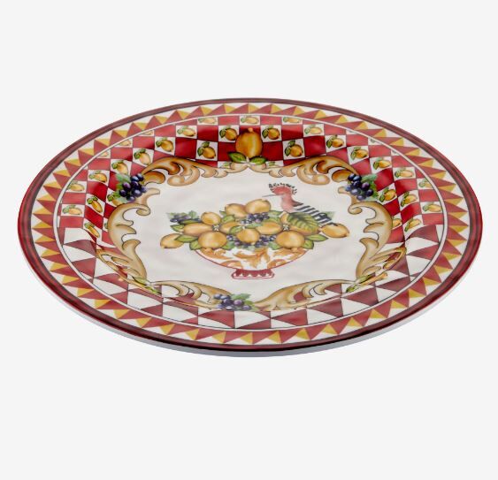 Capri Kırmızı Goblet Desenli Yemek Tabağı 28cm