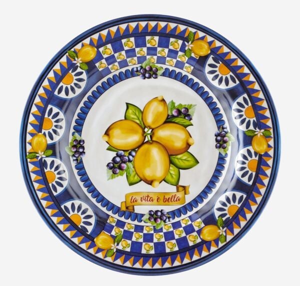 Capri Mavi Limon Buketi Yemek Tabağı 28cm