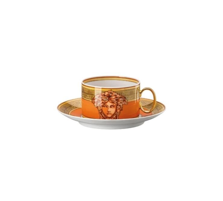 Medusa Amplified Orange Coin Çay Fincan-Tabak