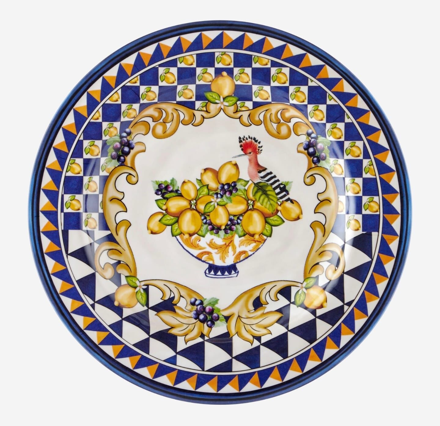 Capri Mavi Goblet Desenli Yemek Tabağı 28cm