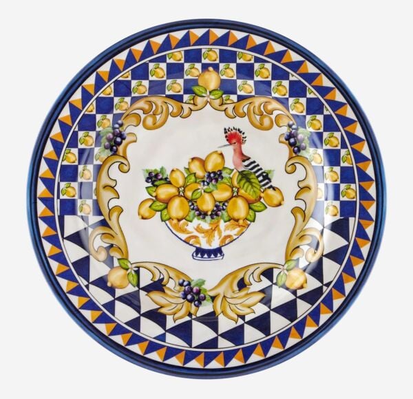 Capri Mavi Goblet Desenli Yemek Tabağı 28cm