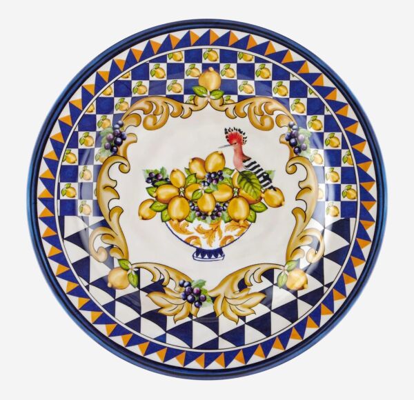 Capri Mavi Goblet Desenli Yemek Tabağı 28cm