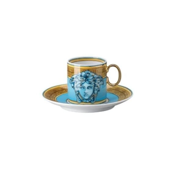 Medusa Amplified Blue Coin Espresso Fincan-Tabak