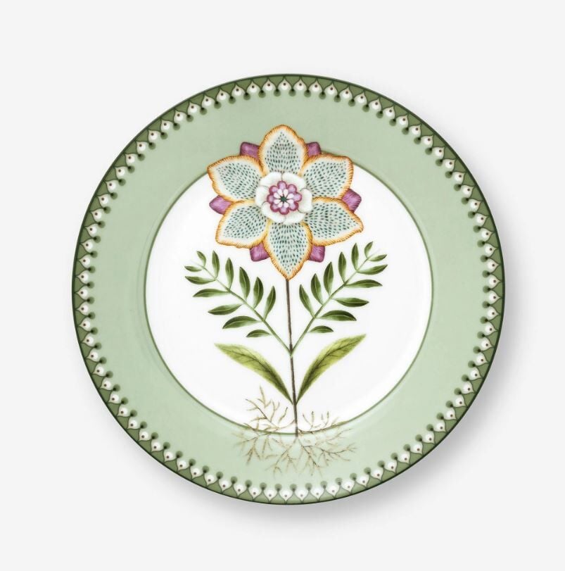 Yeşil Porselen Kahvaltı Tabağı 21 Cm Lily & Lotus