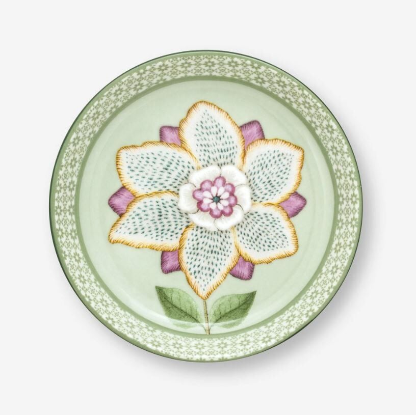 Yeşil Porselen Çay Tabağı 9 Cm Lily & Lotus