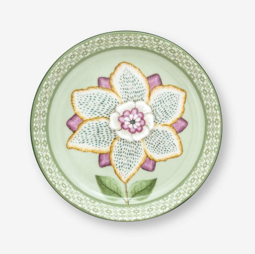 Yeşil Porselen Çay Tabağı 9 Cm Lily & Lotus