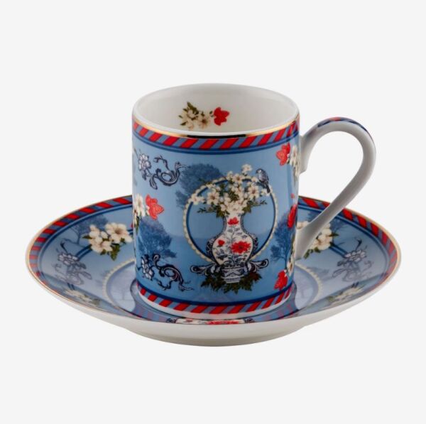Mavi Porselen Kahve Fincan Seti 100 Ml