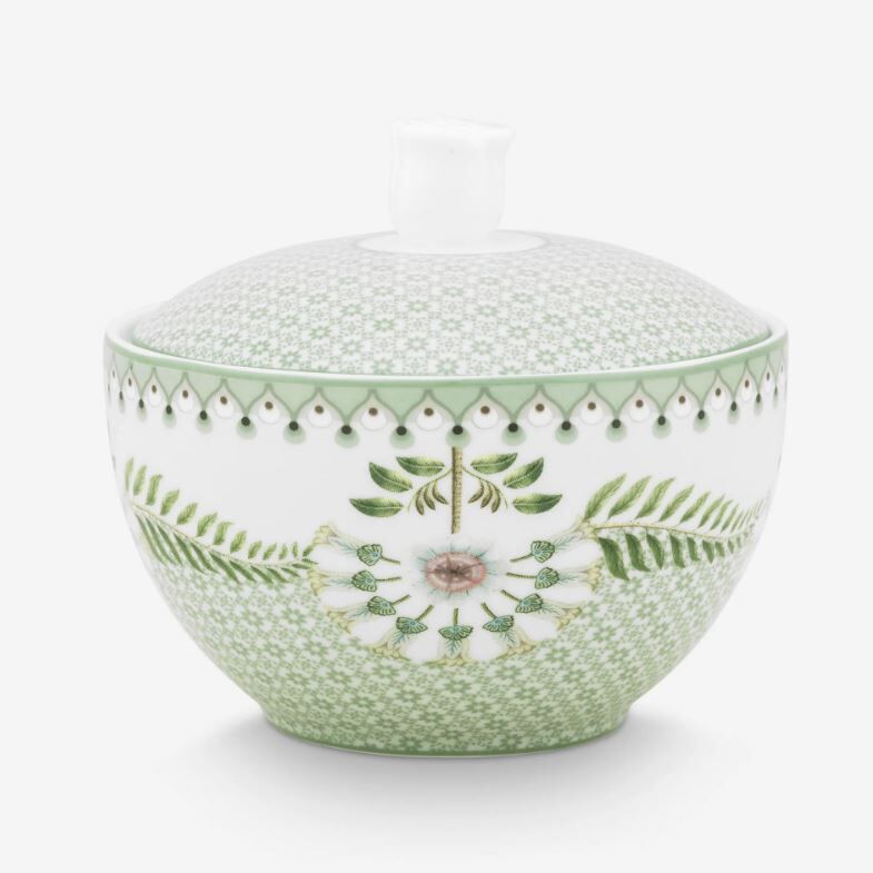 Yeşil Porselen Şekerlik Lily & Lotus