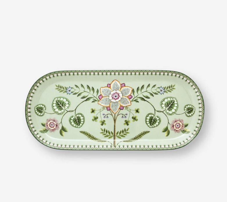 Yeşil Porselen Servis Tabağı 33 Cm Lily & Lotus