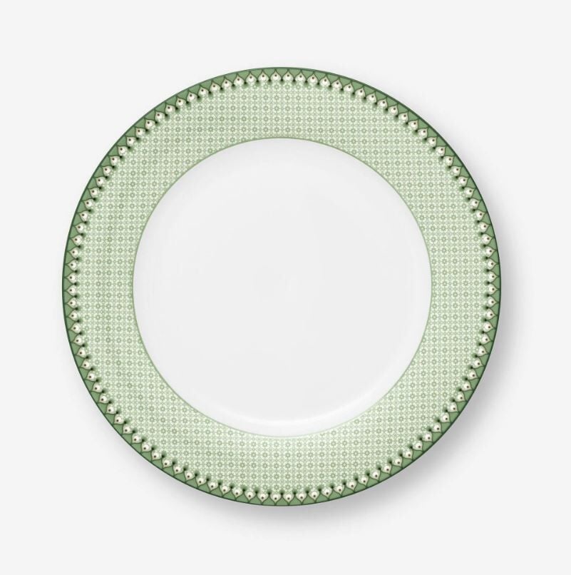 Yeşil Porselen Yemek Tabağı 26,5 Cm Lily & Lotus