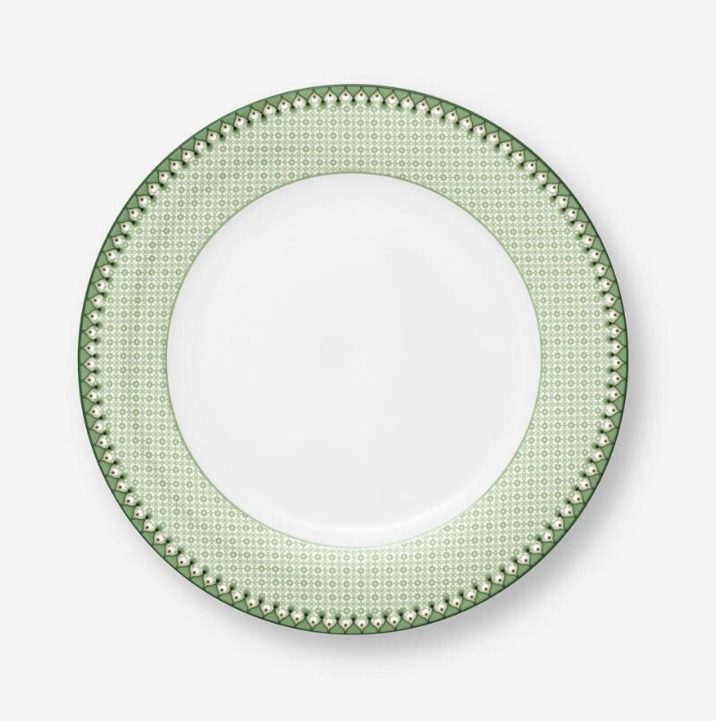 Yeşil Porselen Yemek Tabağı 26,5 Cm Lily & Lotus
