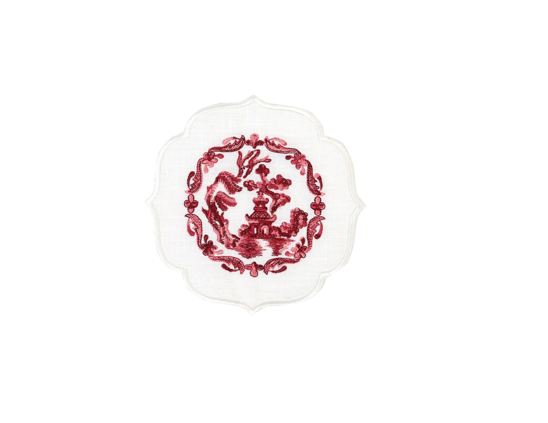 Çin Evi Bordo Kokteyl Peçete