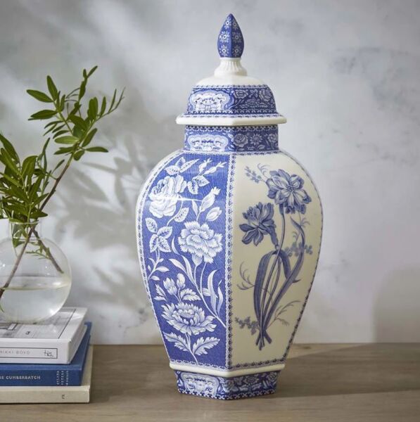 Spode Blue Italian Floral Vazo