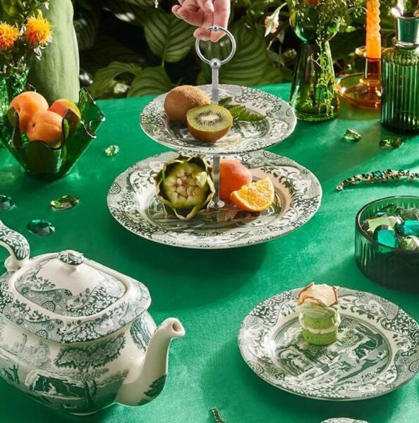 Spode Heritage Green Italian 2 katlı servis