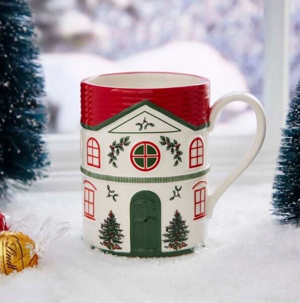Spode Christmas Tree Village Red kupa