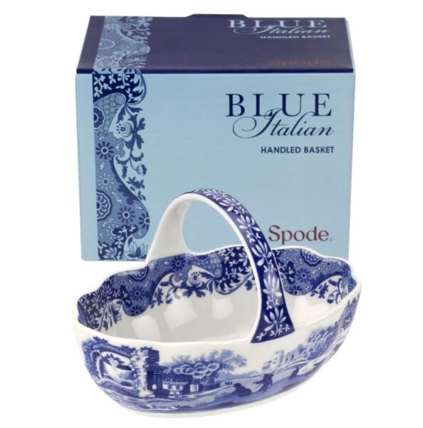 Spode Blue Italian Kulplu küçük sepet