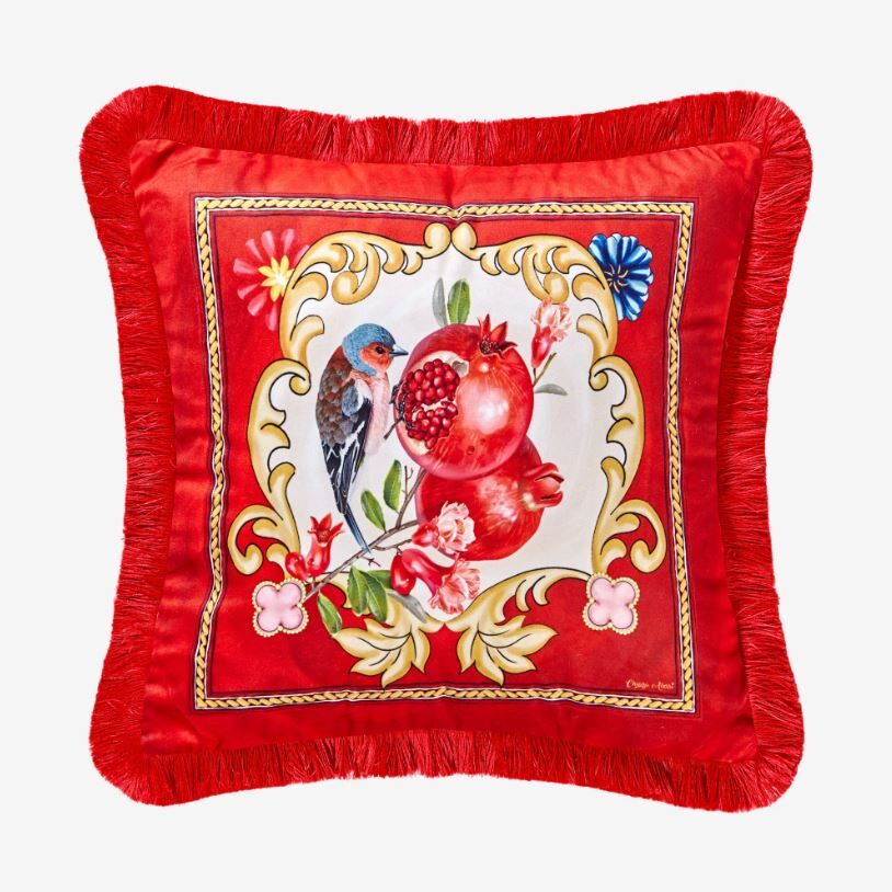 Kırmızı Kadife Dekoratif Yastık 45X45 Cm La Dolce Vita