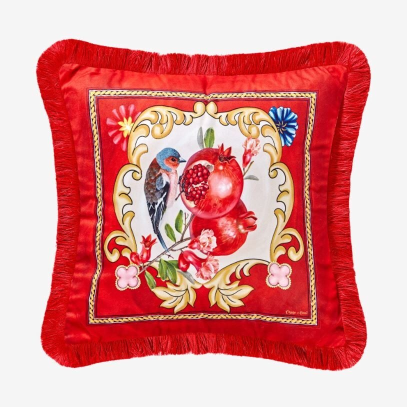Kırmızı Kadife Dekoratif Yastık 45X45 Cm La Dolce Vita