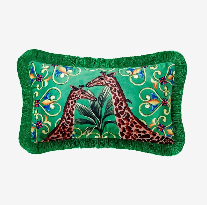 Yeşil Kadife Dekoratif Yastık 30X50 Cm Il Giardino