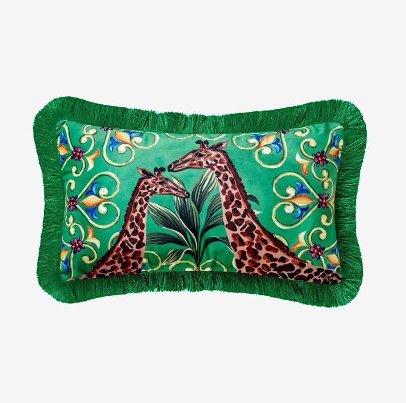 Yeşil Kadife Dekoratif Yastık 30X50 Cm Il Giardino