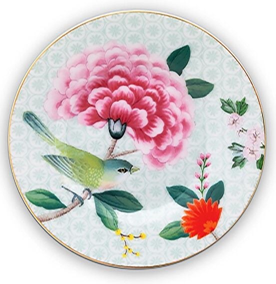 Blushing Birds Beyaz Petit Four Tabağı 12 Cm