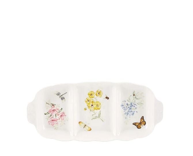 Butterfly Porselen 3 Bölmeli Servis Tabağı 41 cm