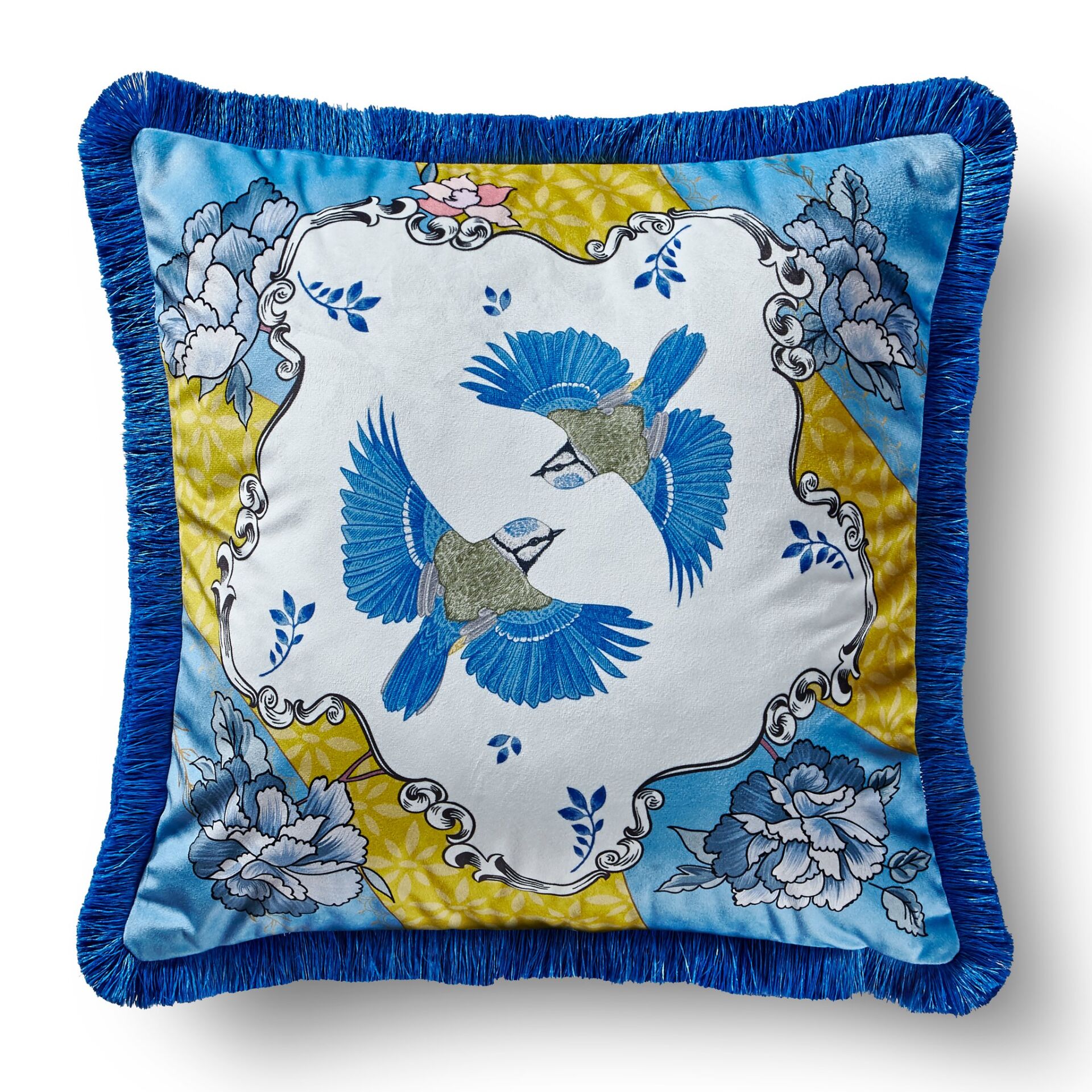 Allure Yastık - Kuşlu 45X45 cm Kadife