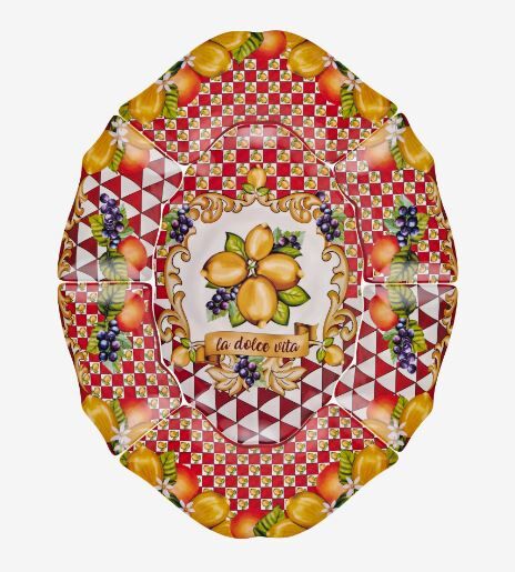 Kırmızı Melamin Meze Tabağı 7 Parça Capri Collection by Chiara Alessi