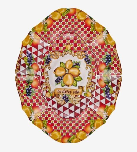 Kırmızı Melamin Meze Tabağı 7 Parça Capri Collection by Chiara Alessi