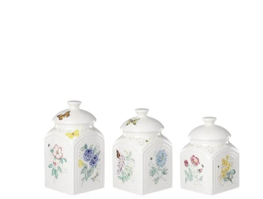 Butterfly Porselen Kavanoz 3'lü Set