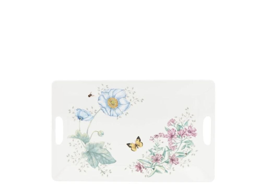 Butterfly Melamin Dikdörtgen Servis Tepsisi 48 cm