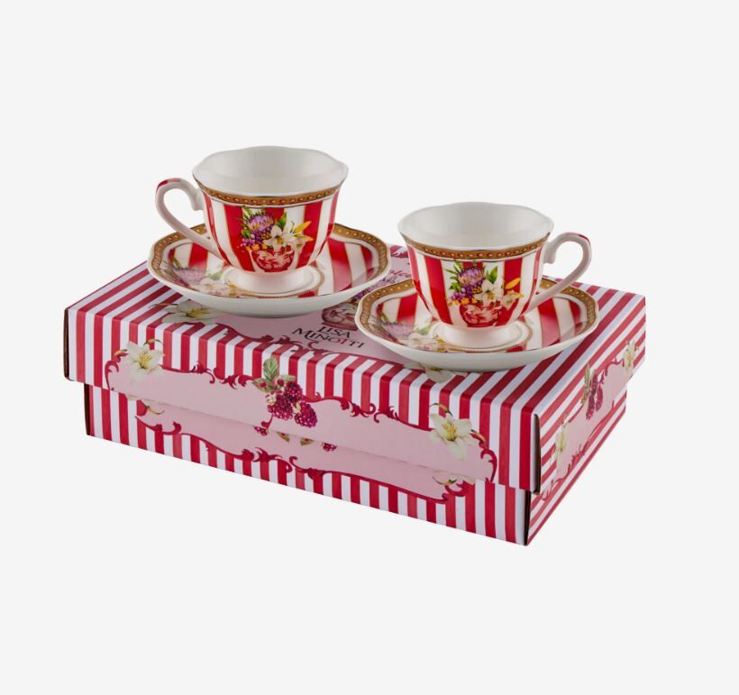 Lisa Minotti Kırmızı Porselen Kahve Fincan Seti 100 Ml