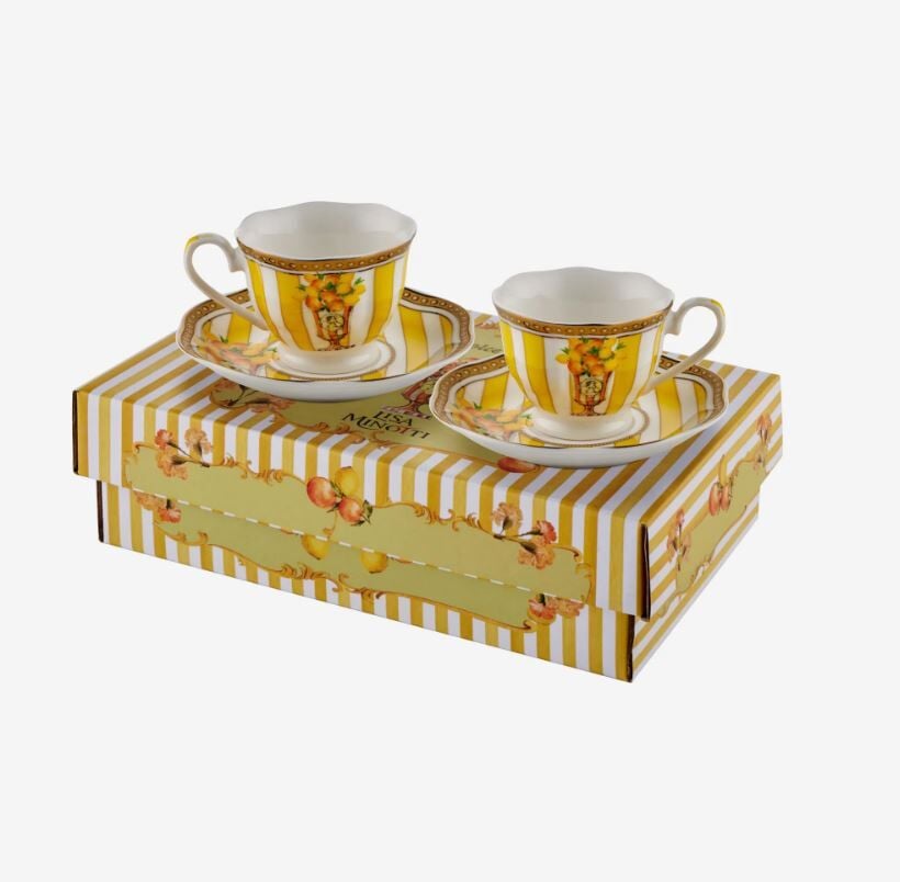 Lisa Minotti Sarı Porselen Kahve Fincan Seti 100 Ml