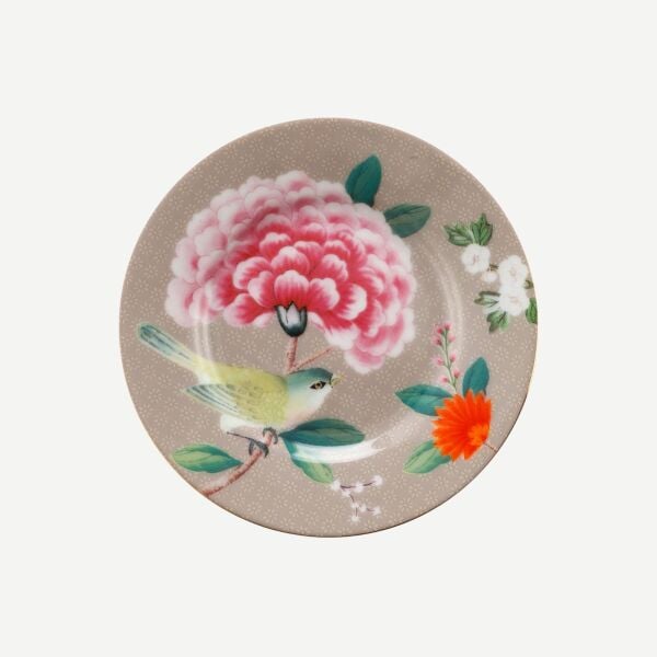 Blushing Birds Haki Petit Four Tabağı 12 cm