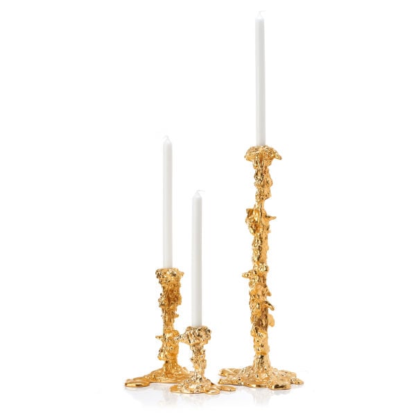 Candle Holder Drip Large Gold