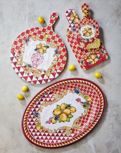 Kırmızı Melamin Sunum Tahtası 34 Cm Capri