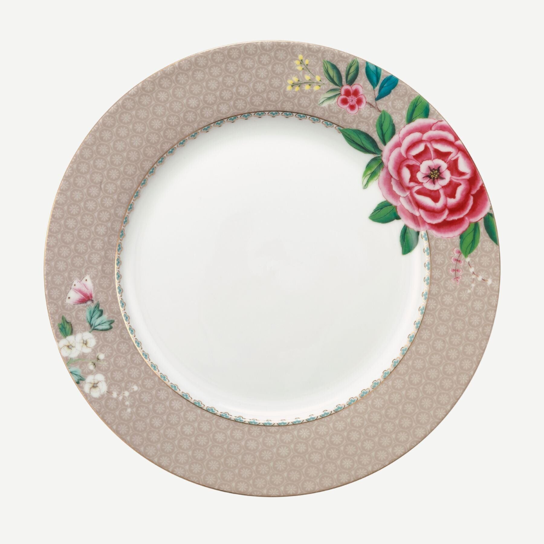 Blushing Birds Haki Yemek Tabağı 26.5 cm