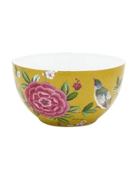 BOWL BLUSHING BIRDS YELLOW 15cm
