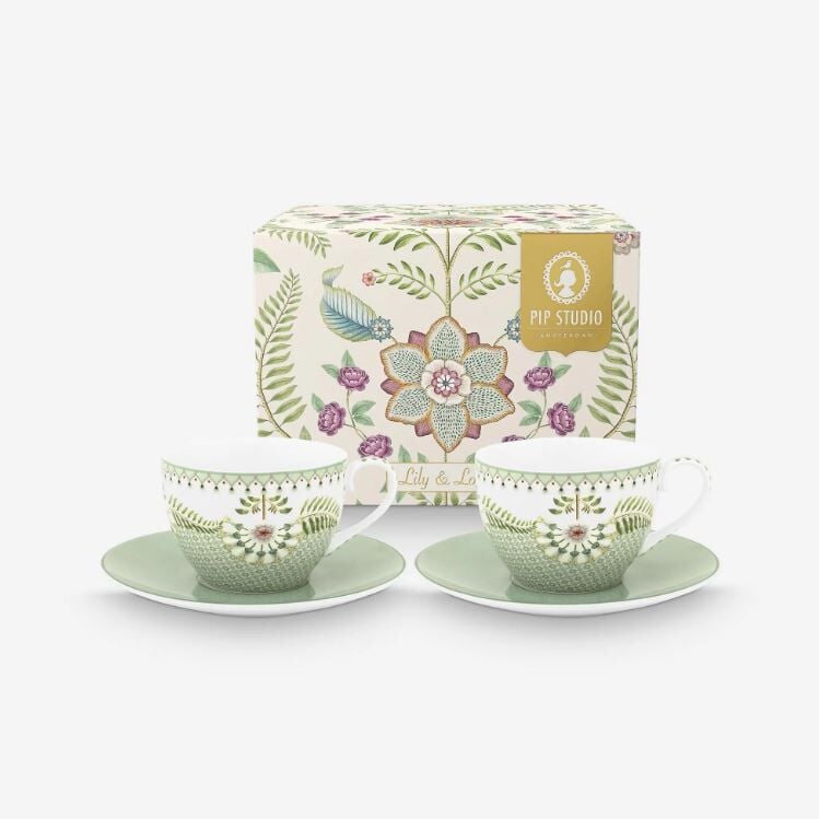 Yeşil Porselen Çay Fincanı 280 Ml Lily & Lotus
