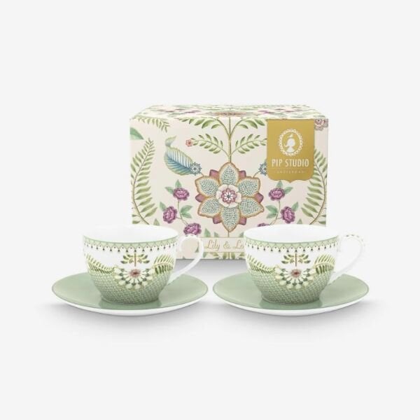 Yeşil Porselen Çay Fincanı 280 Ml Lily & Lotus
