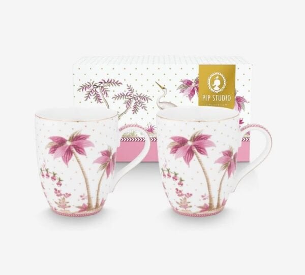 Beyaz Porselen Kupa Seti 350 Ml Jolie Collection