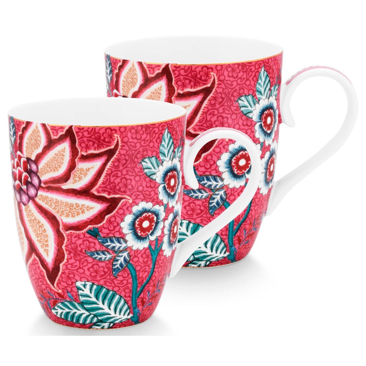 Kırmızı Porselen Kupa Seti 350 ml