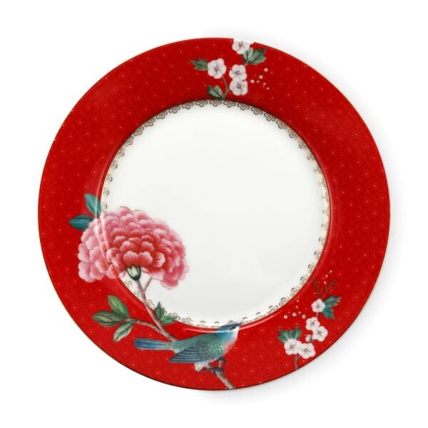 Blushing Birds Kırmızı Tabak 21 cm