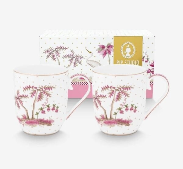 Beyaz Porselen Kupa Seti 145 Ml Jolie Collection