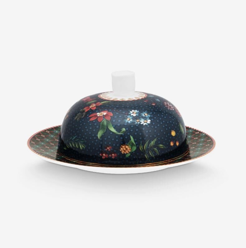 Mavi Porselen Tereyağlık 17 Cm Berry Blues Collection