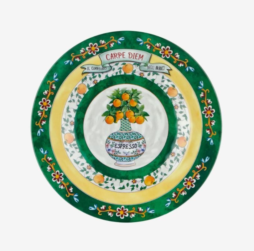 Yeşil Melamin Kahvaltı Tabağı 21,5 Cm Carpe Diem