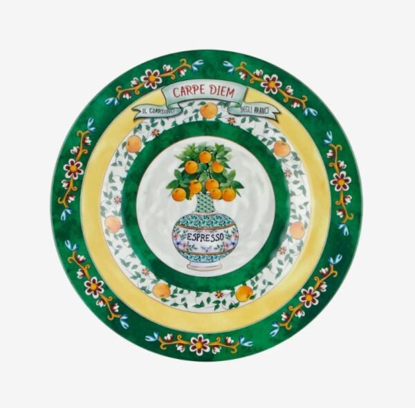 Yeşil Melamin Kahvaltı Tabağı 21,5 Cm Carpe Diem