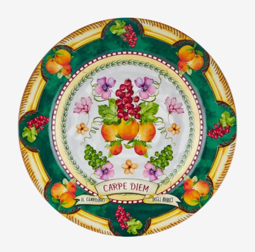 Yeşil Melamin Yemek Tabağı 28 Cm Carpe Diem