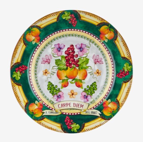 Yeşil Melamin Yemek Tabağı 28 Cm Carpe Diem