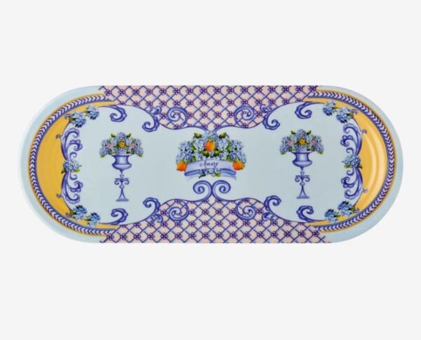 Amore Mavi Melamin Servis Tabağı 38 Cm